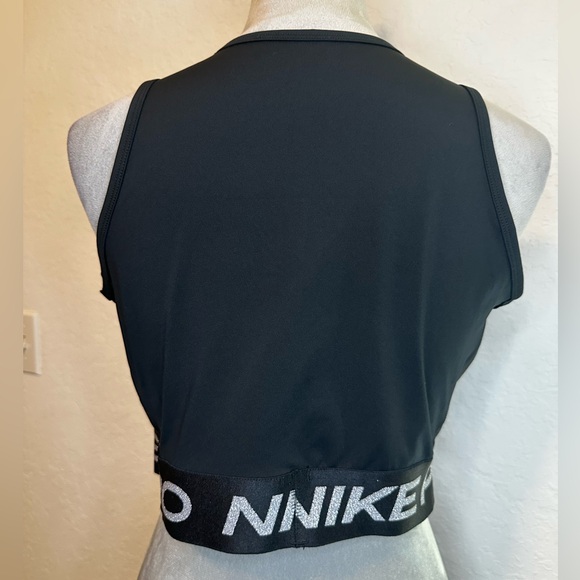 Nike Pro Dri-FIT Cropped Sparkle Training Tank Black Logo Band Athletic Women L - Picture 3 of 5